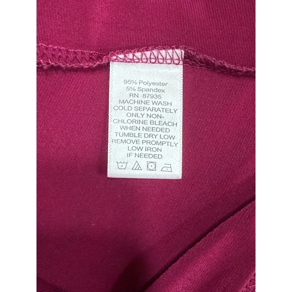 Susan‎ Graver Tunic Top Womens Small Berry Ruched 3/4 Sleeve V-Neck Liquid Knit